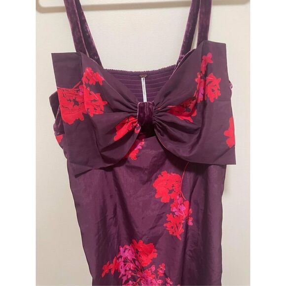 Free People Tie A Bow Mini Dress Size L - Picture 4 of 7